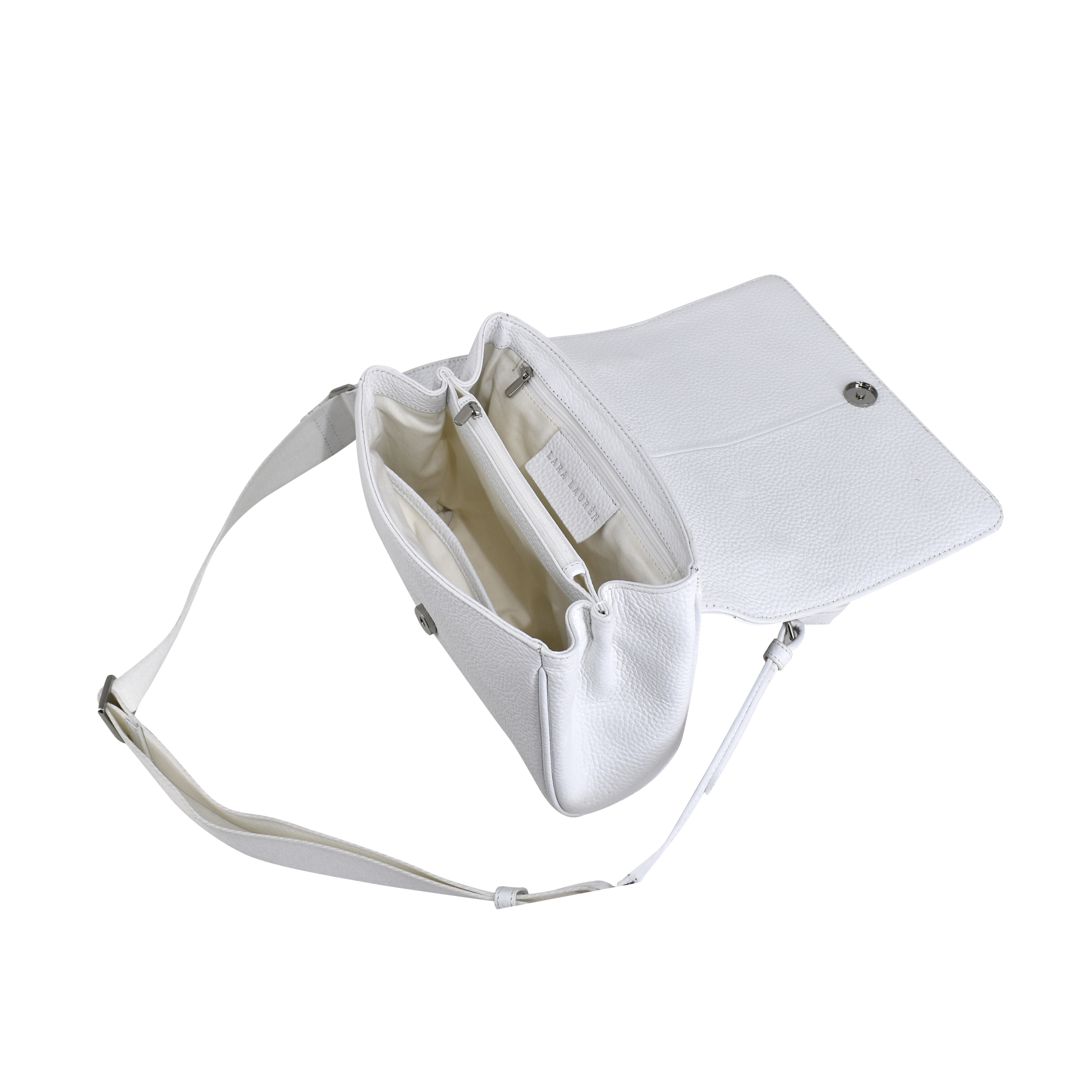FLAPPY A Crossbody Überschlagtasche mit neuem Nylonriemen, white